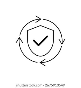 protection icon outline editable stroke line drawing eps