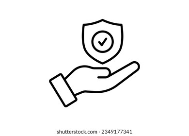 Protection icon. Icon related to Search Engine Optimization. suitable for web site design, app, user interfaces. line icon style. Simple vector design editable