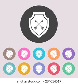 Protection icon. Set of colored icons.