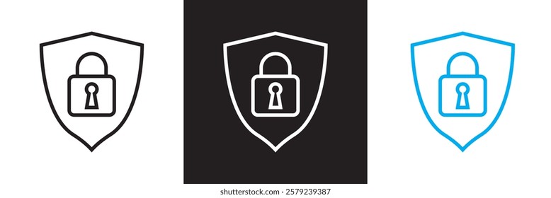 Protection icon set.  isolated on white and black background. vector illustration. EPS 10