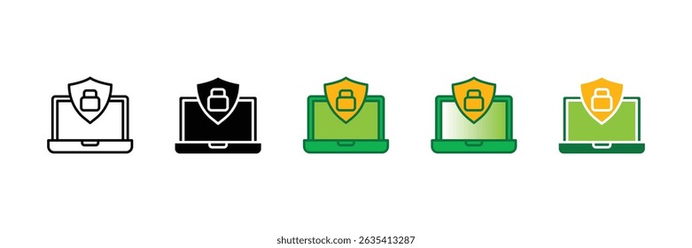 Conjunto de iconos de protección Colección de estilo múltiple