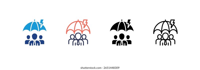 Conjunto de iconos de protección colección de estilos múltiples