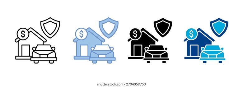 Conjunto de iconos de protección Colección de estilo múltiple