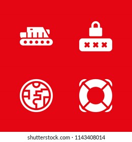 protection icon set. tank, ozone layer and lifesaver vector icon for graphic design and web
