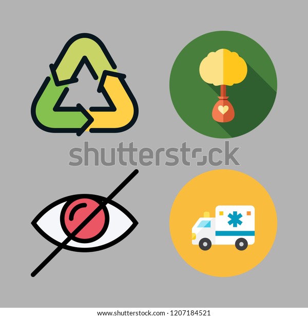 protection icon set. vector set about ecologism,\
ambulance and blind icons\
set.
