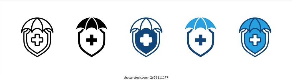 Protection icon sheet multiple style collection