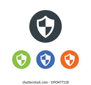 Protection icon. Shield, guard icons set vector illustration in colorful design.