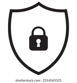 Icono de protección, vector de símbolo de icono Escudo. Icono de defensa