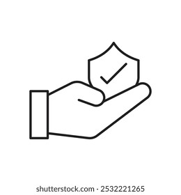 Protection icon. simple thin line icon.