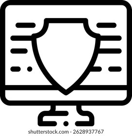 protection icon. Thin Linear Style Design Isolated On White Background
