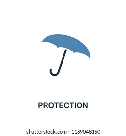 Protection icon in two color design. Line style icon from insurance collection. UX and UI. Pixel perfect premium protection icon. For web design, apps, software and printing.