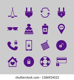 protection icon. protection vector icons set hockey, recycle sign, lifebuoy and oven mitts