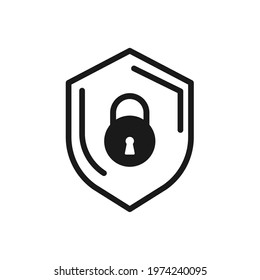 Protection icon vector. Padlock icon. Vector illustration isolated on a blank background that can be edited and replaced with color.