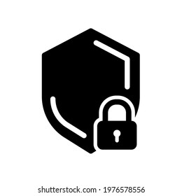 Protection icon vector. Padlock icon. Vector illustration isolated on a blank background that can be edited and replaced with color.