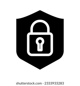 Vector de icono de protección. Icono de bloqueo aislado en fondo blanco