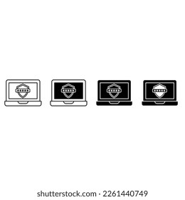 Protection icon vector . Password  illustration sign collection. Cyber security symbol or logo.