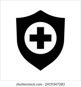 protection icon vector security medicine illustration,  thin line web symbol on white background - editable stroke vector illustration eps10
