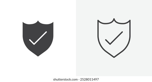 Protection icon vector icon set in black and white color.