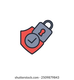 ícone de proteção. vetor.Editável símbolo de estilo traço.linear para usar web design,ilustração logo.Symbol.