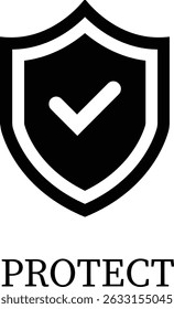 Protection icon.Essential items for ensuring worker protection and site safety compliance.Containing security, safety, defense solid collection. Vector illustration.For website design, logo etc.