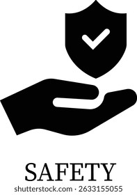 Protection icon.Essential items for ensuring worker protection and site safety compliance.Containing security, safety, defense solid collection. Vector illustration.For website design, logo etc.