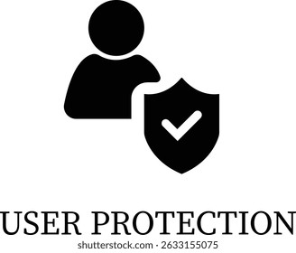 Protection icon.Essential items for ensuring worker protection and site safety compliance.Containing security, safety, defense solid collection. Vector illustration.For website design, logo etc.