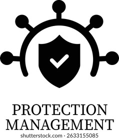 Protection icon.Essential items for ensuring worker protection and site safety compliance.Containing security, safety, defense solid collection. Vector illustration.For website design, logo etc.