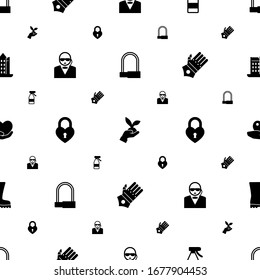 protection icons pattern seamless. Included editable filled Bike padlock, Gardening, Spray bottle, security, heart lock, gauntlet gloves icons. protection icons for web and mobile.