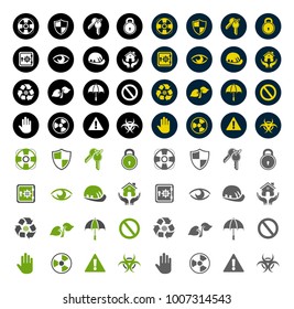 Protection icons set