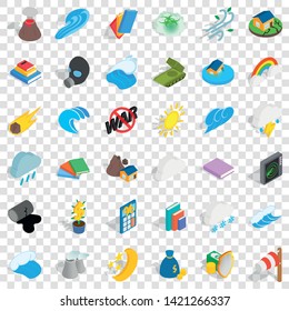 Protection icons set. Isometric style of 36 protection vector icons for web for any design