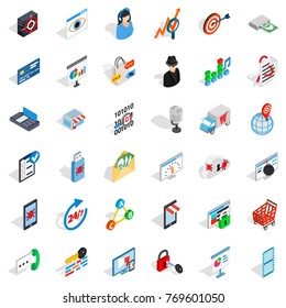 It protection icons set. Isometric style of 36 it protection vector icons for web isolated on white background