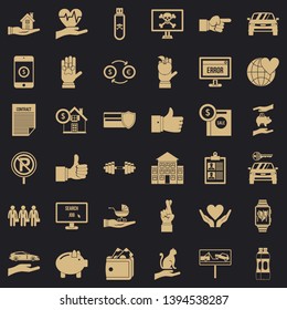 Protection icons set. Simple style of 36 protection vector icons for web for any design