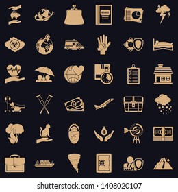 Protection icons set. Simple style of 36 protection vector icons for web for any design