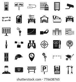 Protection icons set. Simple style of 36 protection vector icons for web isolated on white background