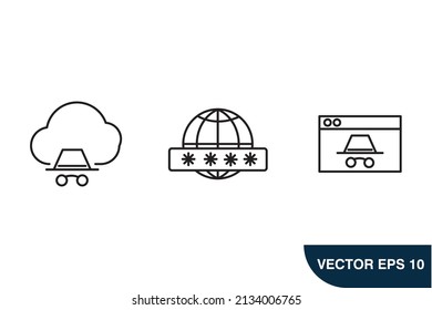 Protection icons  symbol vector elements for infographic web