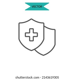 símbolo de iconos de protección elementos vectores para web infográfica