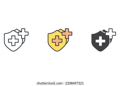 símbolo de iconos de protección elementos vectores para web infográfica