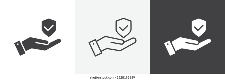 Icono de protección. Ilustración vectorial lineal plana moderna de moda sobre fondo blanco.