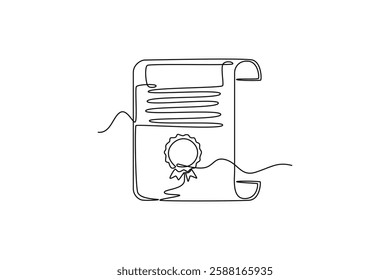 Protection of intellectual property concept. Single line draw design vector graphic illustration.	
