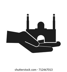 Protection of Islam Vector black icon on white background.