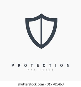 Protection isolated minimal single flat icon in black and white colors. Line vector icon for websites and mobile minimalistic flat design. Modern trend concept design style illustration symbol