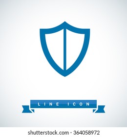 Protection isolated minimal single flat icon. shield line vector icon for websites and mobile minimalistic flat design.