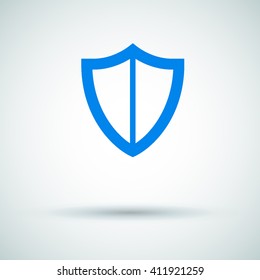 Protection isolated minimal single flat icon. shield line vector icon for websites and mobile minimalistic flat design.