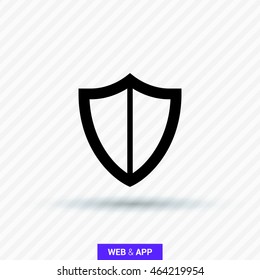 Protection isolated minimal single flat icon. shield line vector icon for websites and mobile minimalistic flat design.