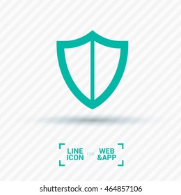 Protection isolated minimal single flat icon. shield line vector for websites and mobile minimalistic design.