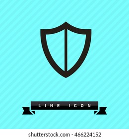 Protection isolated minimal single flat icon. shield line vector icon for websites and mobile minimalistic flat design.