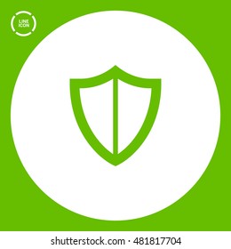Protection isolated minimal single flat icon. shield line vector icon for websites and mobile minimalistic flat design.