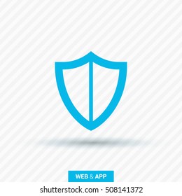 Protection isolated minimal single flat icon. shield line vector icon for websites and mobile minimalistic flat design.