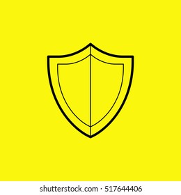 Protection isolated minimal single flat icon. shield line vector icon for websites and mobile minimalistic flat design.