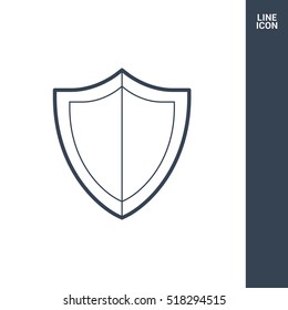 Protection isolated minimal single flat icon. shield line vector icon for websites and mobile minimalistic flat design.